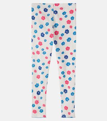 Legging en pointelle de coton à fleurs | Mini Rodini