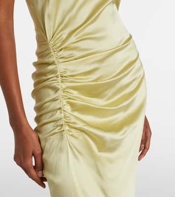 Huntleigh褶饰真丝混纺缎布长礼服 | Veronica Beard