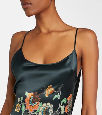 Floral silk satin gown  | Roberto Cavalli