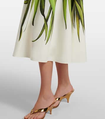 Printed cotton-blend poplin midi dress | Oscar de la Renta