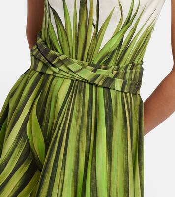 Printed cotton-blend poplin midi dress | Oscar de la Renta