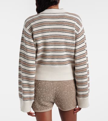 Striped cotton-blend cardigan | Brunello Cucinelli