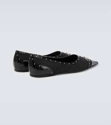 Ballerines Horsebit en toile GG à clous | Gucci