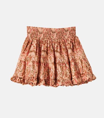 Aster floral shirred cotton skirt | Zimmermann Kids