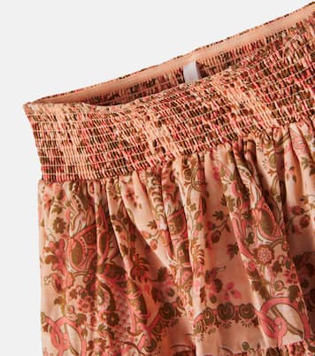 Aster floral shirred cotton skirt | Zimmermann Kids