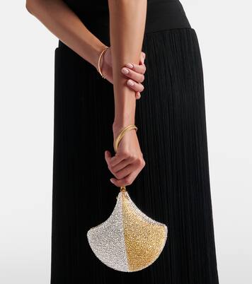 Verzierte Clutch Ginkgo aus Veloursleder | Bvlgari