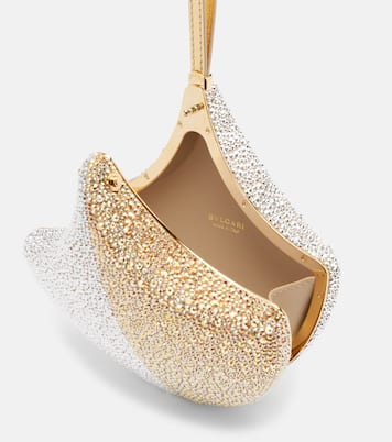 Verzierte Clutch Ginkgo aus Veloursleder | Bvlgari