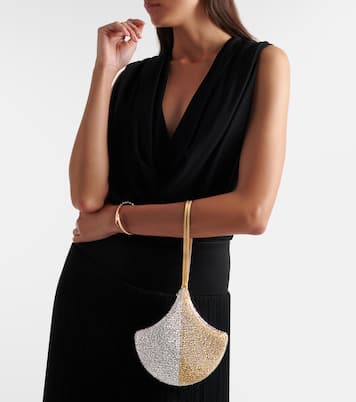 Verzierte Clutch Ginkgo aus Veloursleder | Bvlgari