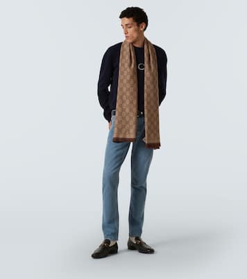 Écharpe GG en jacquard de laine | Gucci