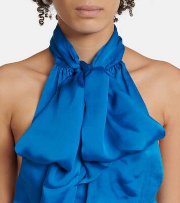 Silk charmeuse tie-neck top | Alexandre Vauthier