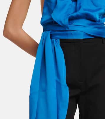 Silk charmeuse tie-neck top | Alexandre Vauthier