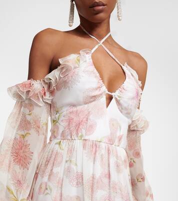 Robe longue en soie à fleurs | Giambattista Valli