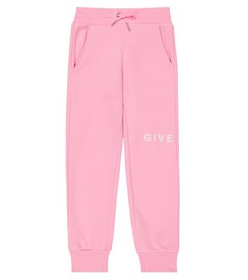 Logo cotton-blend jersey sweatpants | Givenchy Kids