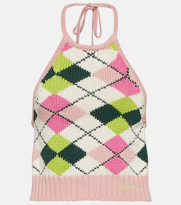 Top Argyle aus Baumwolle | Ganni