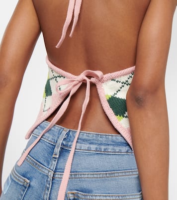 Top Argyle aus Baumwolle | Ganni