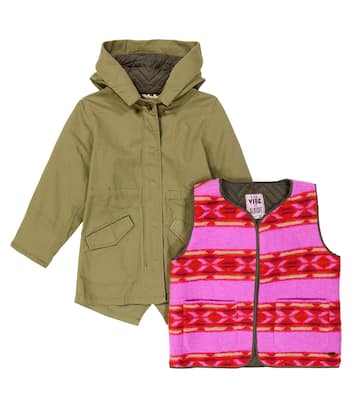 Layered printed cotton coat  | Scotch & Soda Kids