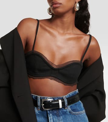 Bralette aus Baumwolle mit Spitze | Ganni