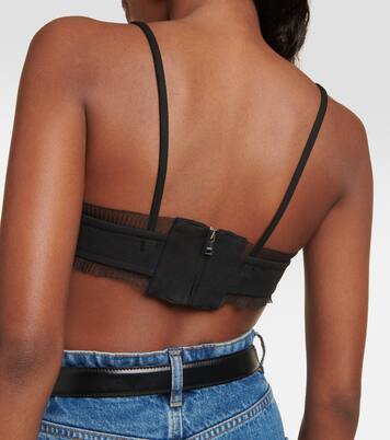 Bralette aus Baumwolle mit Spitze | Ganni