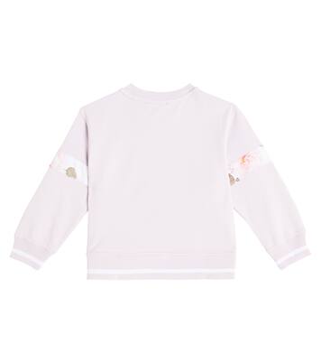 Logo floral cotton jersey sweatshirt | Monnalisa