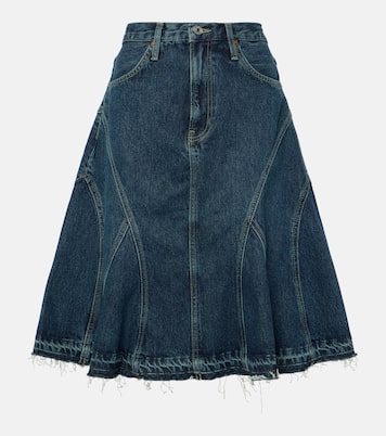 Pleated denim midi skirt | Re/Done