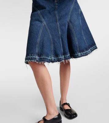 Pleated denim midi skirt | Re/Done
