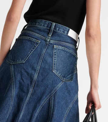 Pleated denim midi skirt | Re/Done