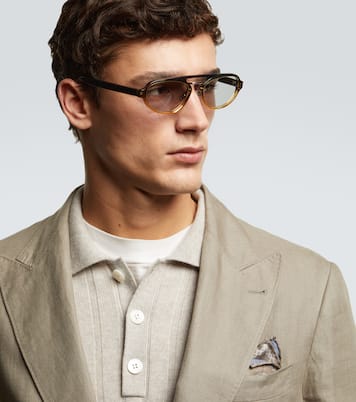Intarsia Rays aviator sunglasses | Brunello Cucinelli
