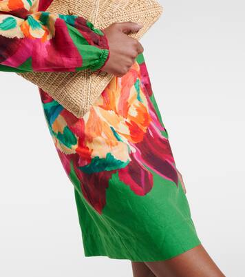 Robe Tropicart Green en lin mélangé | Farm Rio