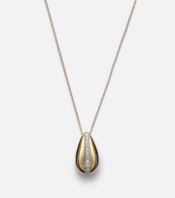 Pistachio 14kt gold necklace with diamonds | Stone and Strand