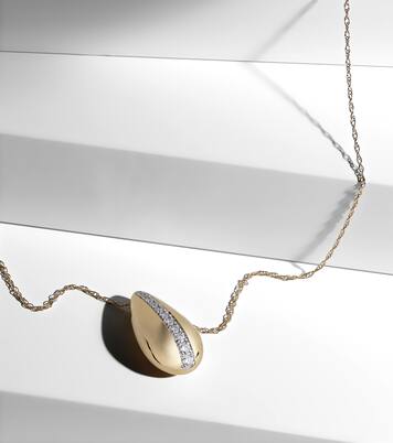 Pistachio 14kt gold necklace with diamonds | Stone and Strand