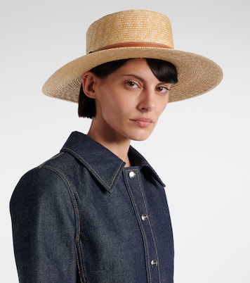 Hut GG aus Stroh mit Leder | Gucci