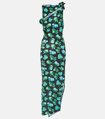 Embroidered printed asymmetric maxi dress | Coperni
