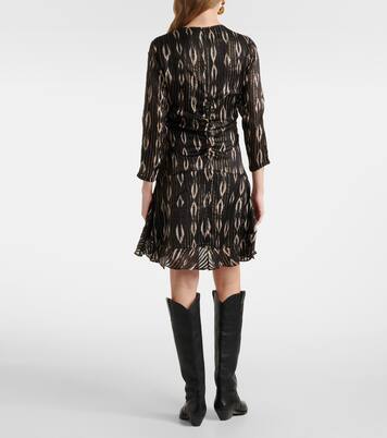 فستان قصير حرير مخلوط بنقشة ثعبان Octavia | Isabel Marant