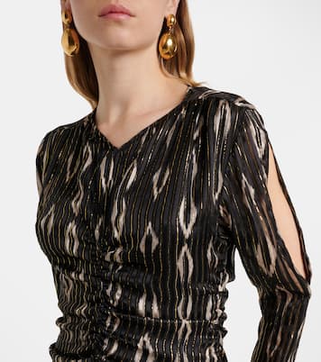 فستان قصير حرير مخلوط بنقشة ثعبان Octavia | Isabel Marant