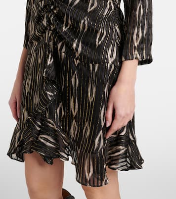 فستان قصير حرير مخلوط بنقشة ثعبان Octavia | Isabel Marant