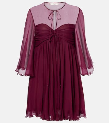 Sheer ruched silk minidress | Chloé