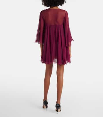 Sheer ruched silk minidress | Chloé