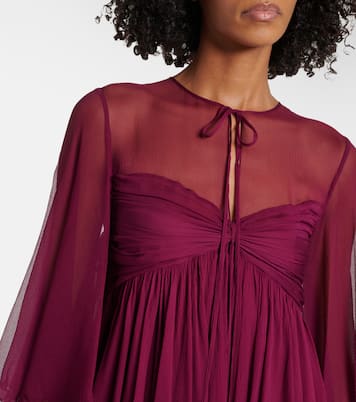 Sheer ruched silk minidress | Chloé