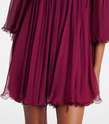 Sheer ruched silk minidress | Chloé