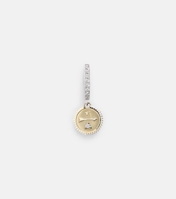 Einzelner Ohrring Dream Mini aus 18kt Weiß- und Gelbgold mit Diamanten | FoundRae