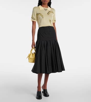 Agave flared cotton poplin midi skirt | Jacquemus