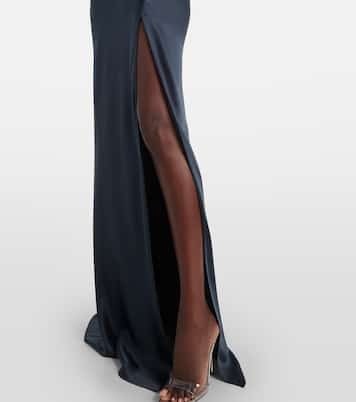 Asymmetric silk satin maxi skirt | The Sei
