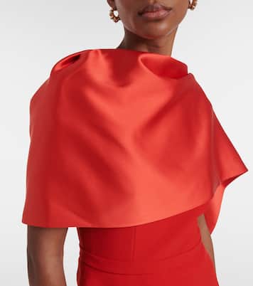 Evangelina caped crêpe gown | Safiyaa