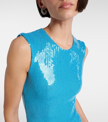 Robe longue asymétrique à sequins | Alex Perry