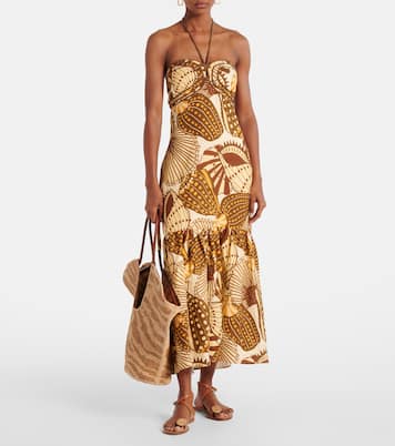 Robe midi Shell Mix imprimée en lin | Farm Rio