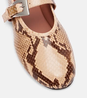 Sveva snake-effect leather ballet flats | Paris Texas