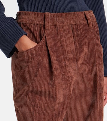 Cotton corduroy wide-leg pants | Brunello Cucinelli