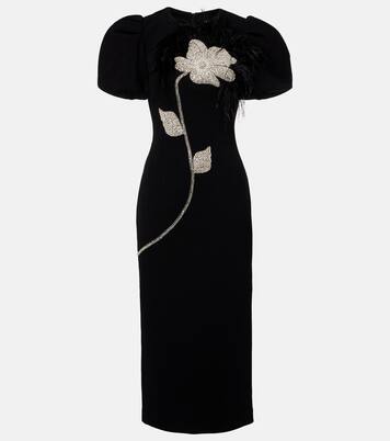 Robe de cocktail en crêpe à ornements | Rebecca Vallance