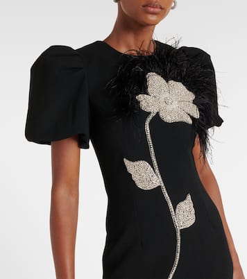 Robe de cocktail en crêpe à ornements | Rebecca Vallance