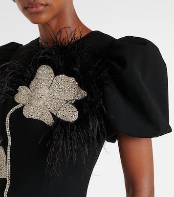 Robe de cocktail en crêpe à ornements | Rebecca Vallance